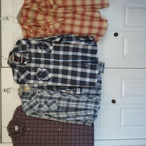 4 Men's button or snap long sleeved shirts, XL